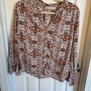 LOFT Women's Multicolor Patterned Top